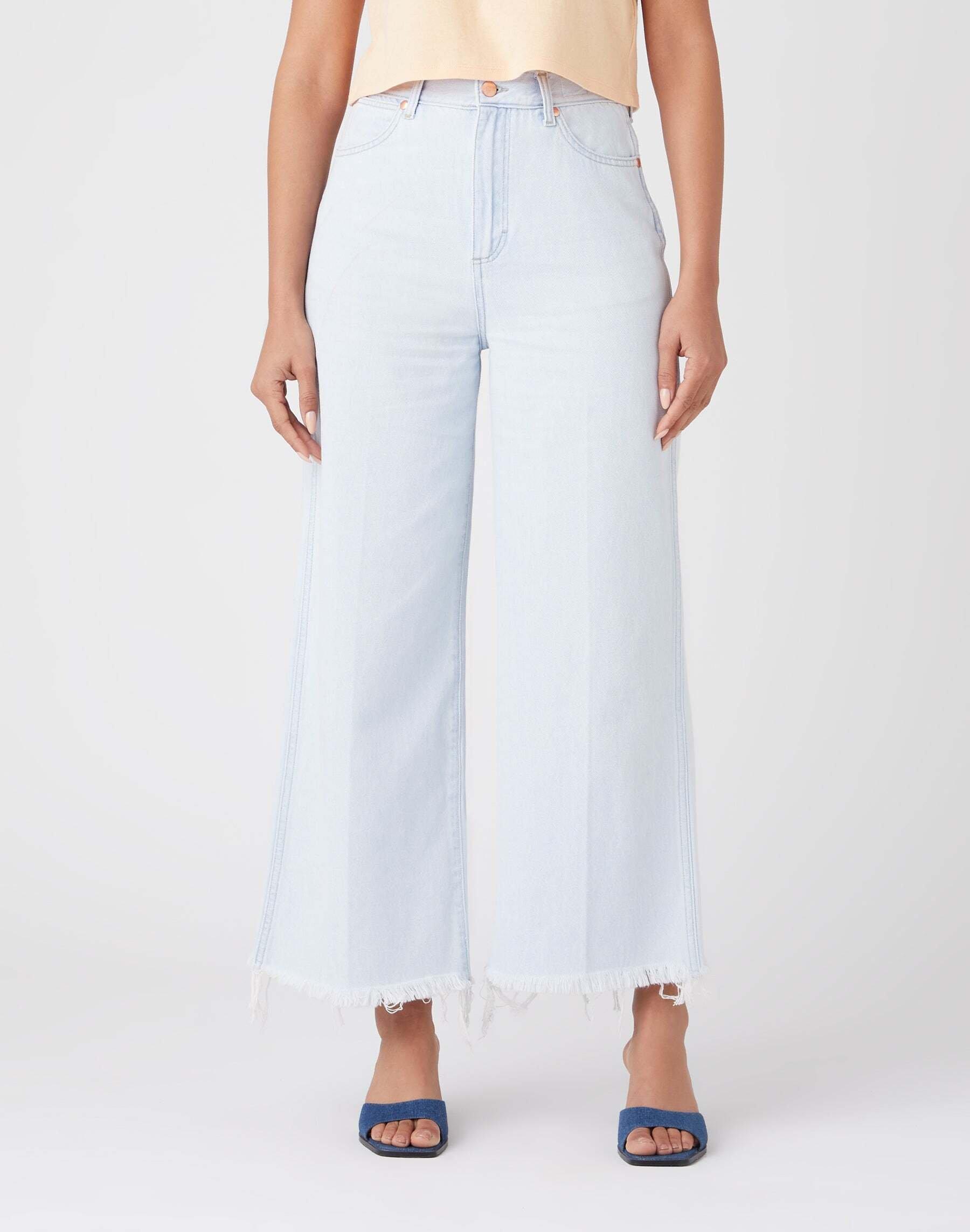 Image of Flared Jeans World Wide Crop Damen Hellblau W26