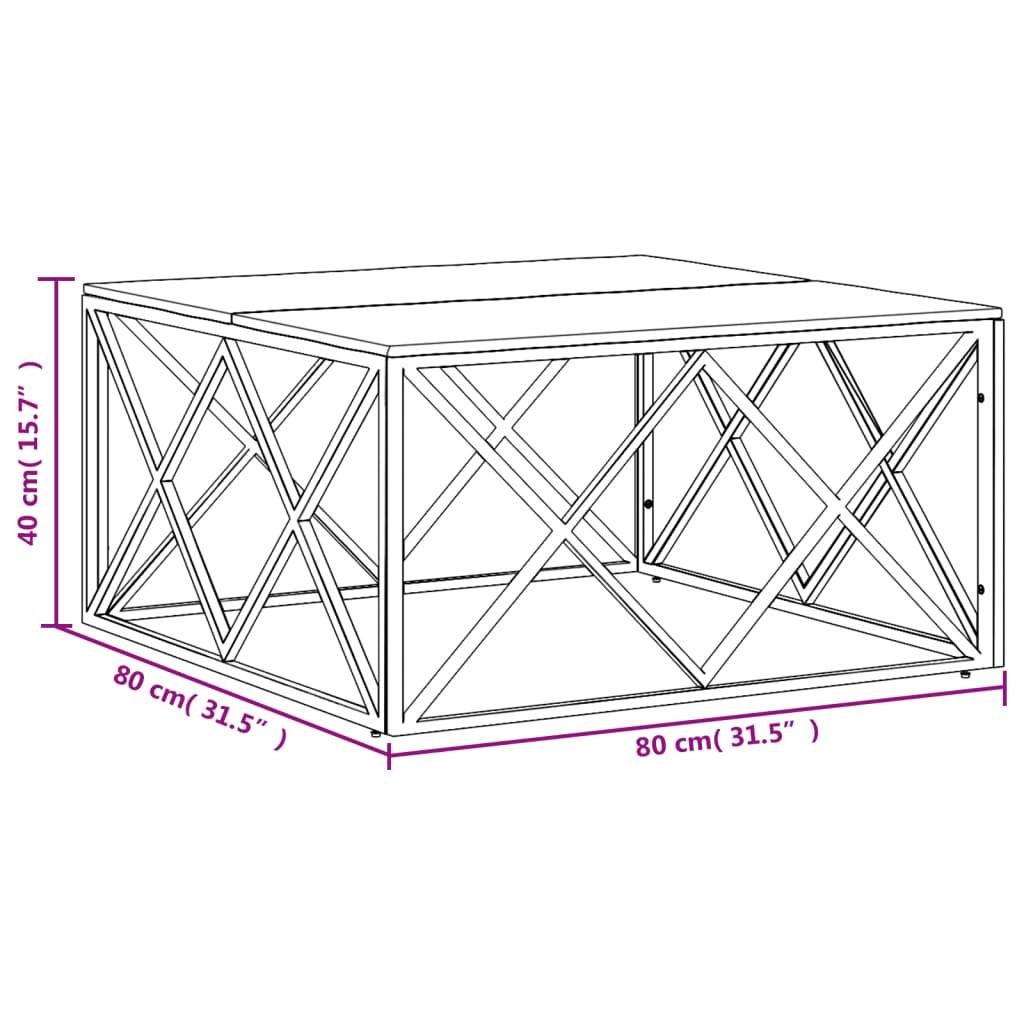 VidaXL Table basse acier inoxydable  