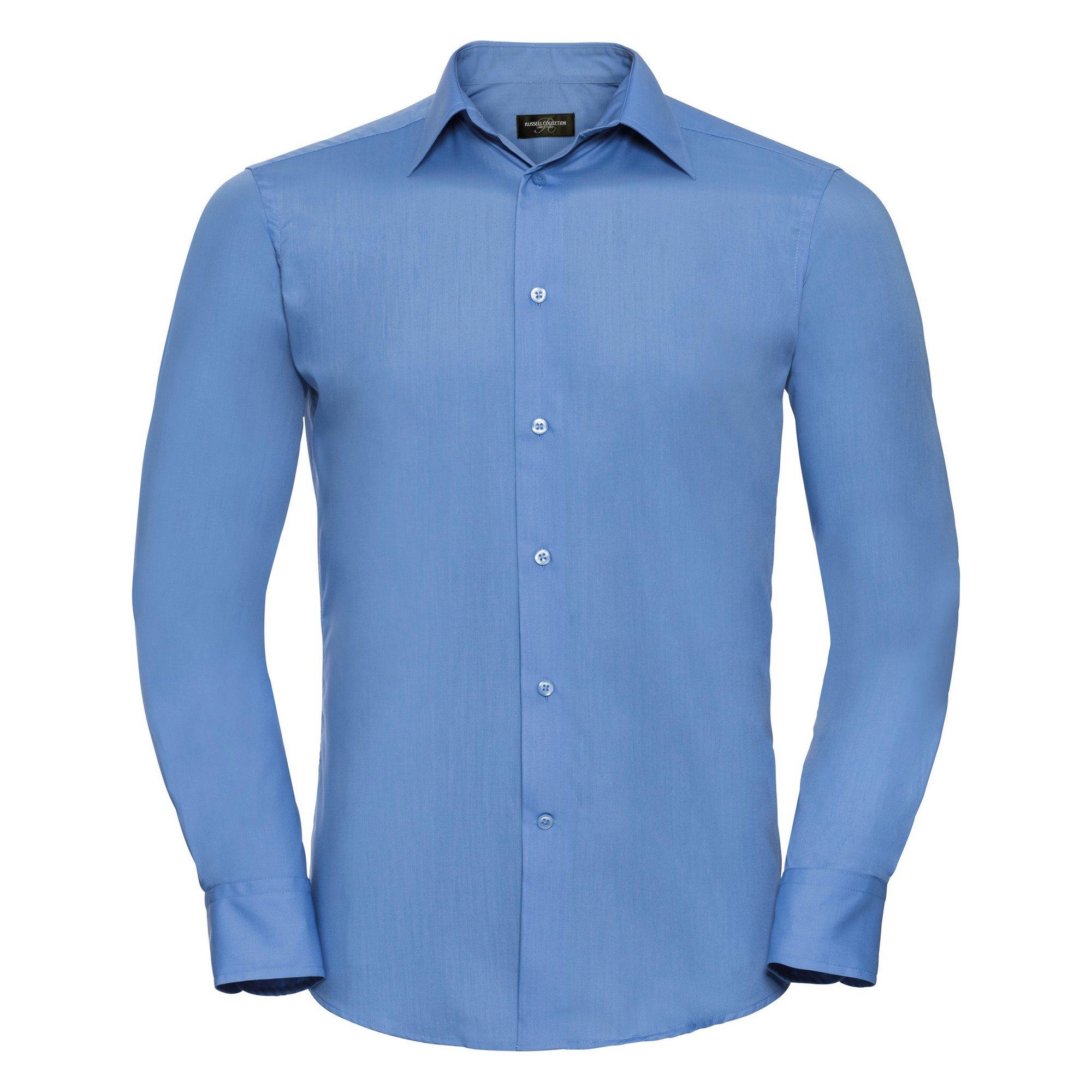 Image of Collection Popeline Hemd, Langarm, Pflegeleicht Herren Blau XL