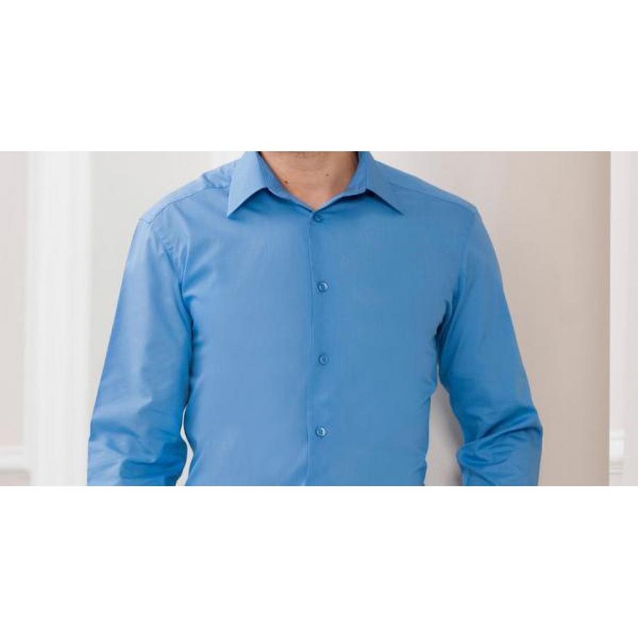 Russell Collection Popeline Camicia Maniche Lunghe Facile Manutenzione  