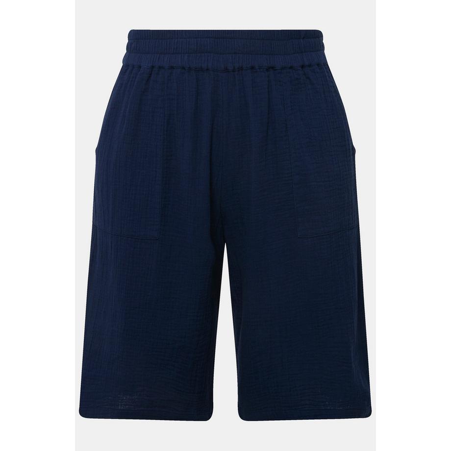 Ulla Popken Rose Musselin Weites Bein Shorts Elastikbund  