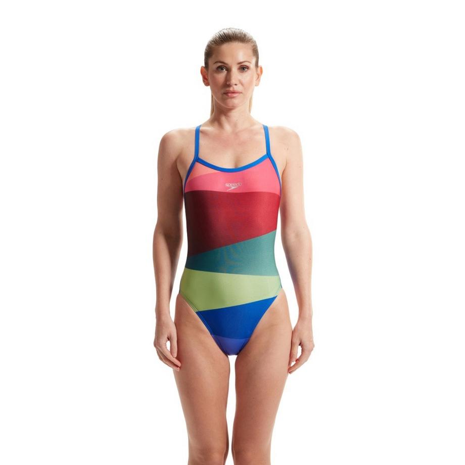 speedo Bedruckter Turnback Badeanzug  