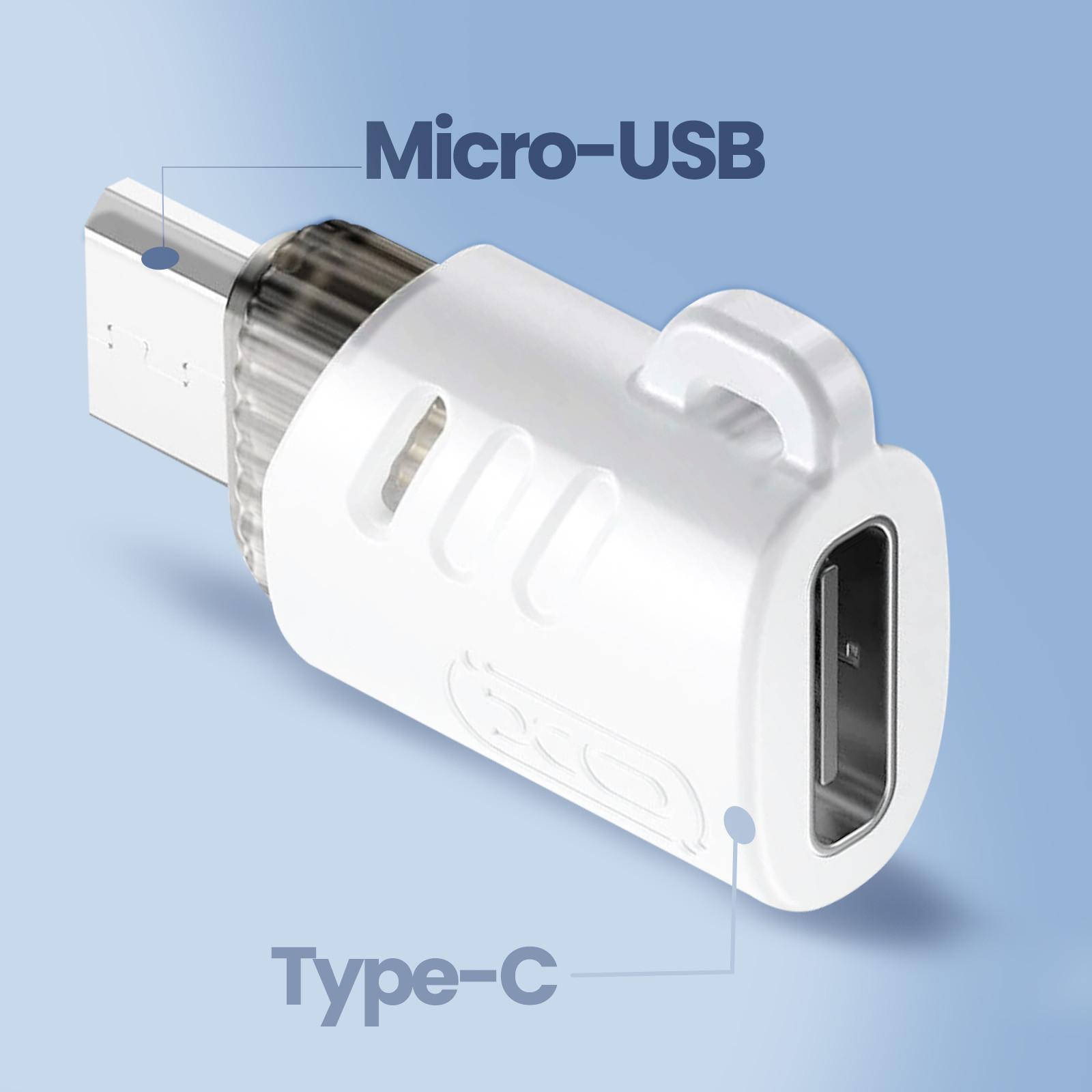 Avizar  USB-C / Micro-USB Adapter Weiß 