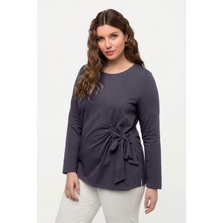 Ulla Popken  Shirt, Zierknoten, Classic, V-Ausschnitt, Langarm 