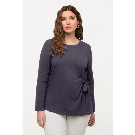 Ulla Popken  Shirt, Zierknoten, Classic, V-Ausschnitt, Langarm 