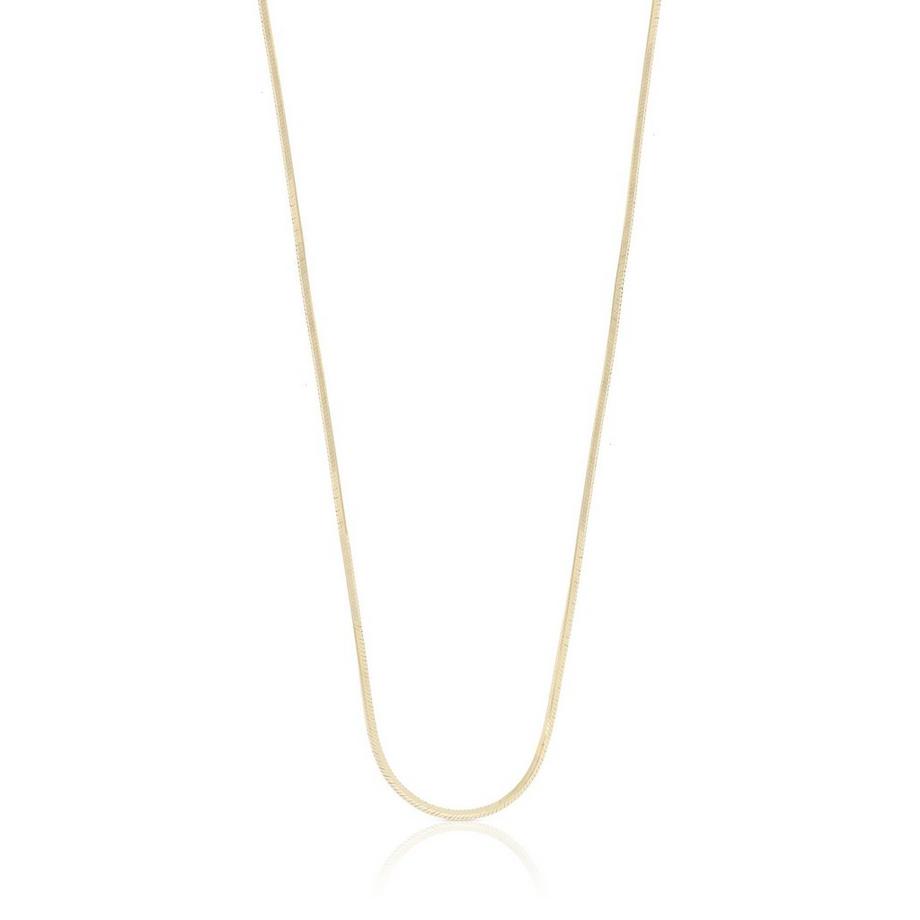 MUAU Schmuck  Collier Schlange Gelbgold 750, 1mm, 38cm 