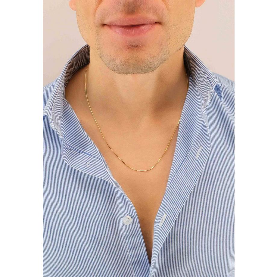 MUAU Schmuck  Collier Schlange Gelbgold 750, 1mm, 38cm 