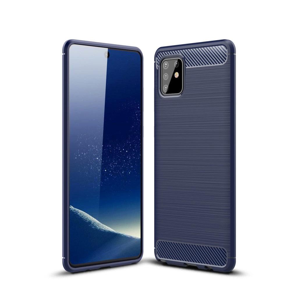 Cover-Discount  Galaxy Note 10 Lite - Metall Carbon Look Gummi Hülle 