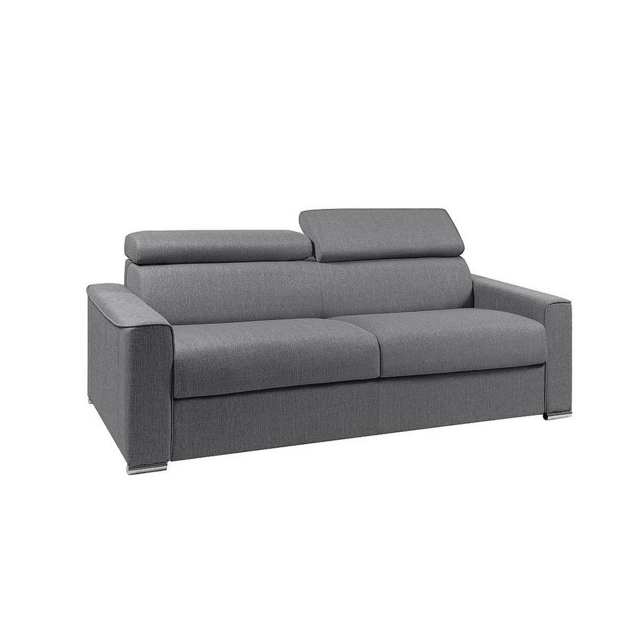 Vente-unique Schlafsofa mit Matratze 4-Sitzer - Liegefläche 160 cm - Matratze 22 cm - Cord - Grau - VIZIR  