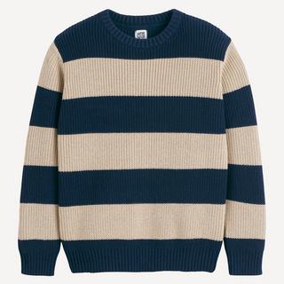 La Redoute Collections  Gestreifter Rundhals-Pullover aus rustikalem Strick 