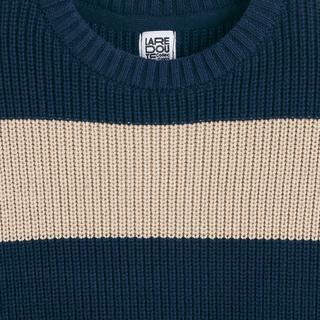 La Redoute Collections  Gestreifter Rundhals-Pullover aus rustikalem Strick 