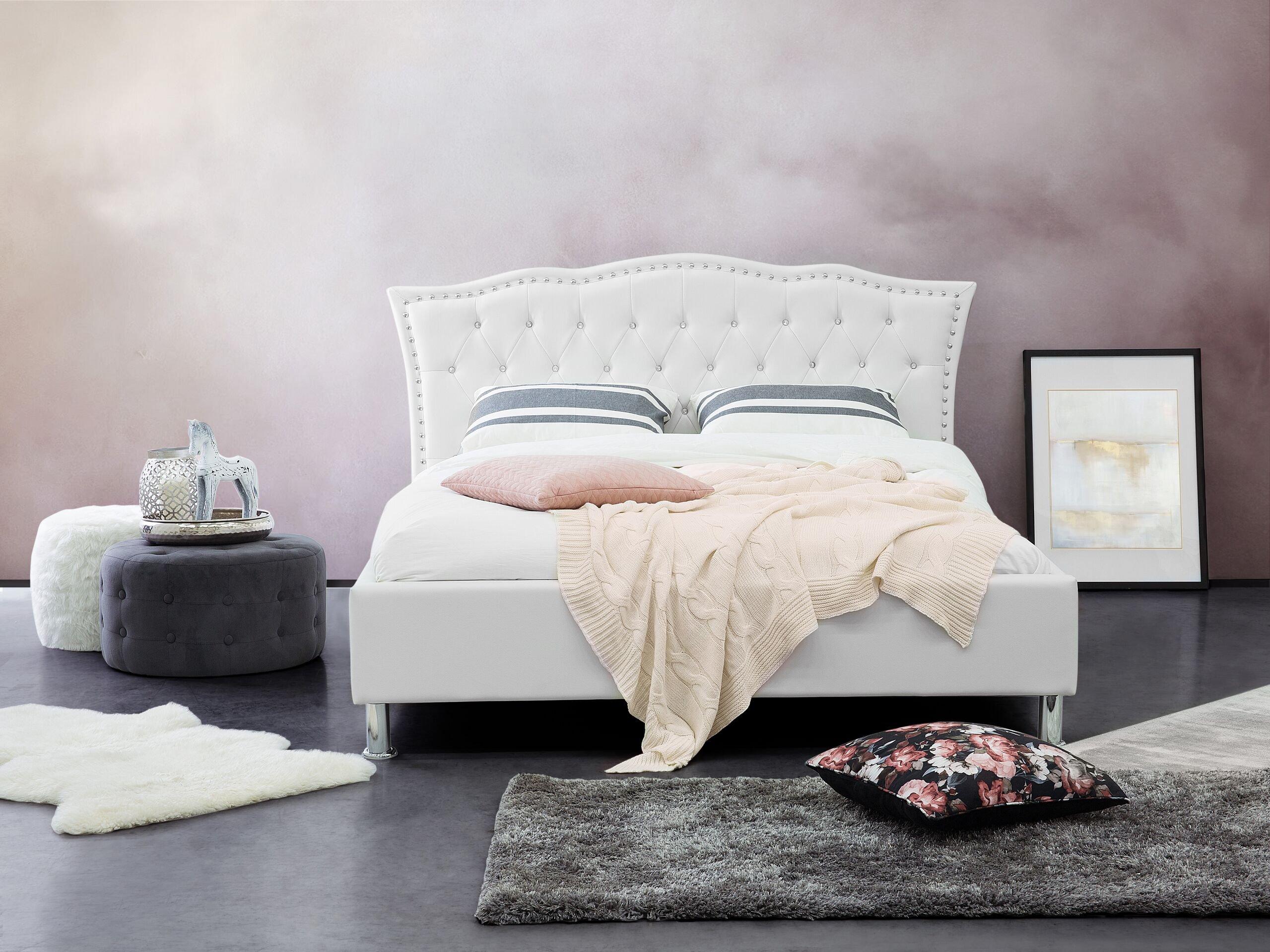 Beliani Letto contenitore en Pelle sintetica Glamour METZ  