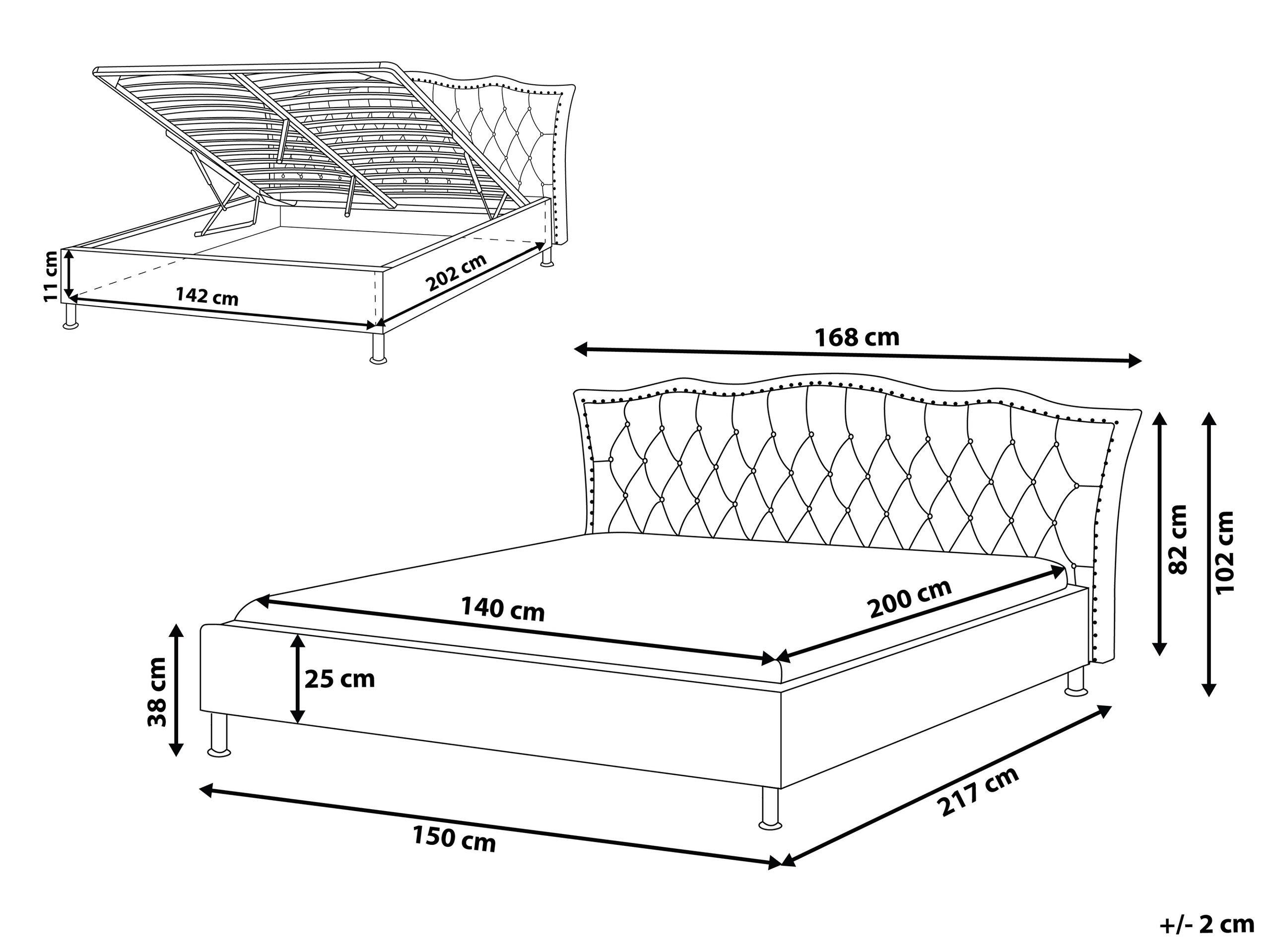 Beliani Letto contenitore en Pelle sintetica Glamour METZ  