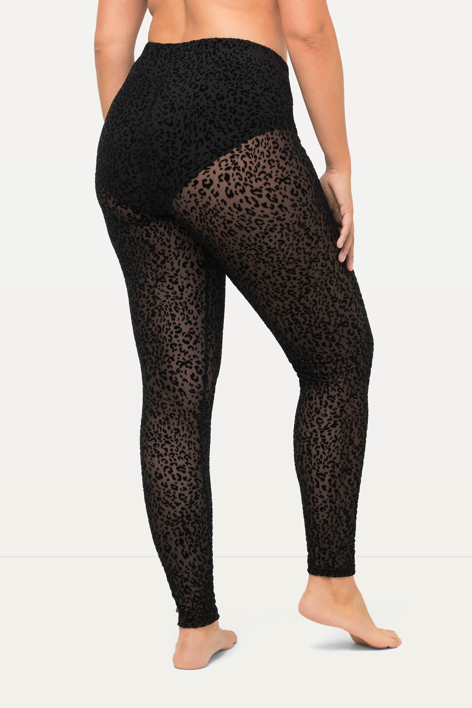 Ulla Popken  Leggings di calza con fantasia leopardata 