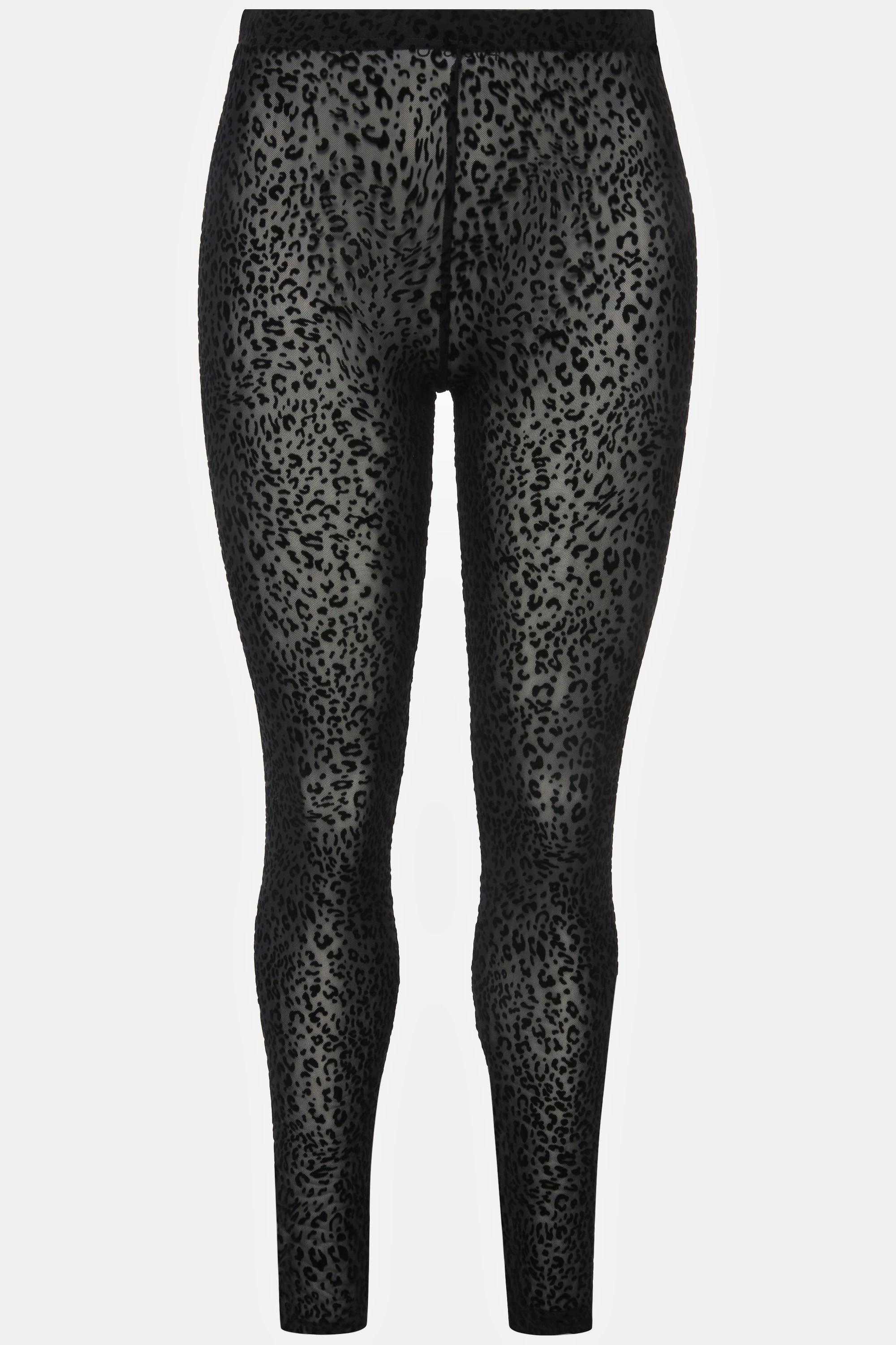 Ulla Popken  Leggings di calza con fantasia leopardata 