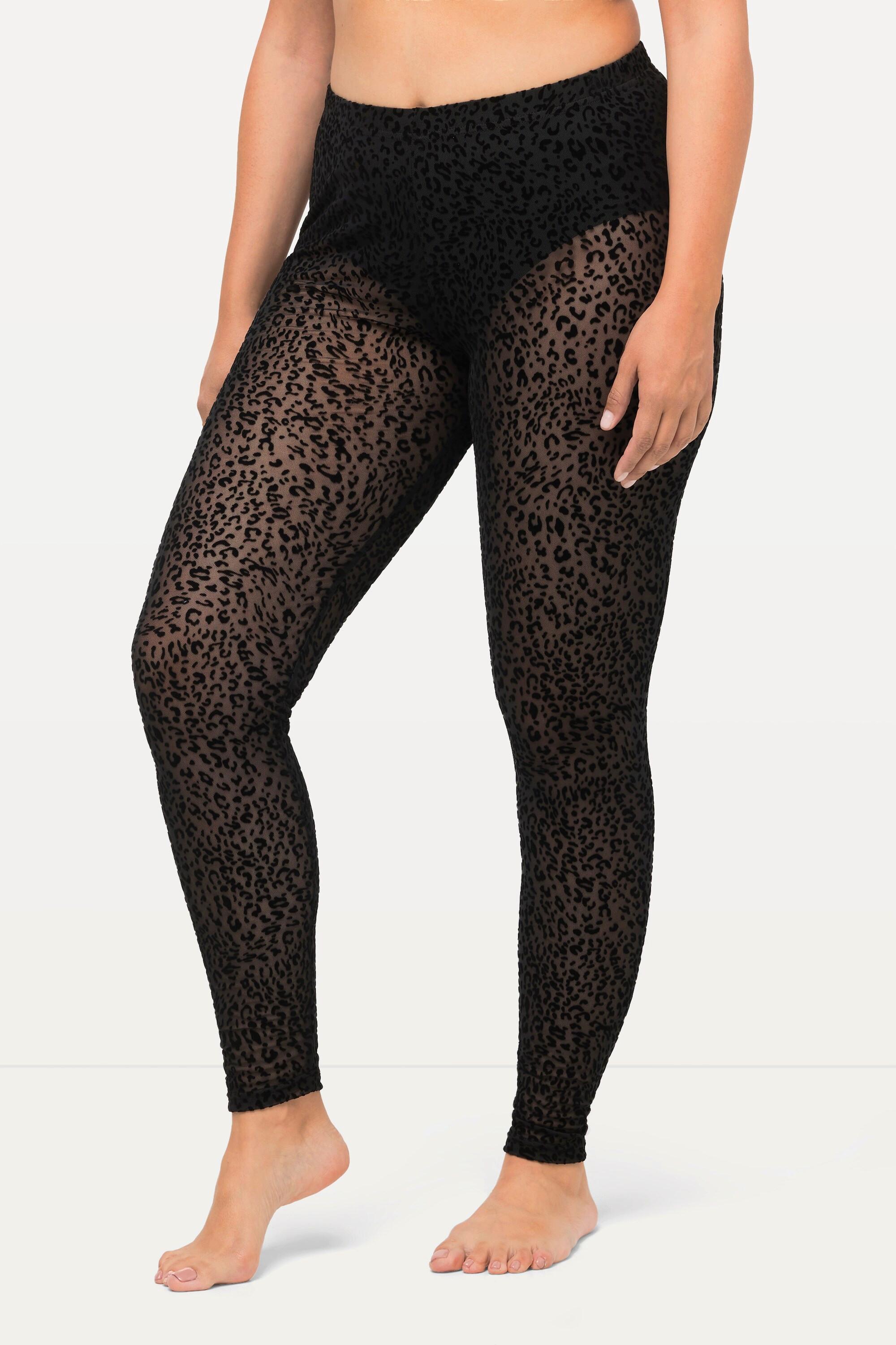 Ulla Popken  Leggings di calza con fantasia leopardata 