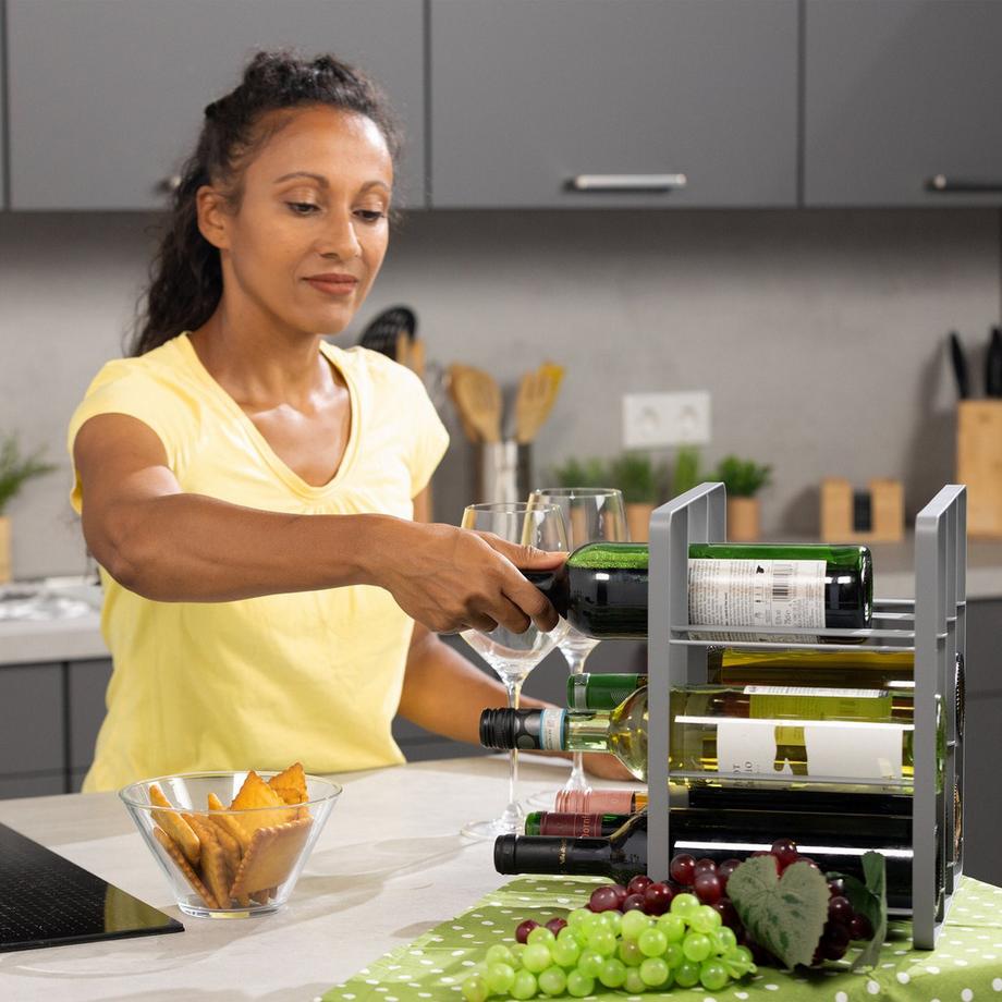 B2X Weinregal aus Metall für 9 Flaschen  