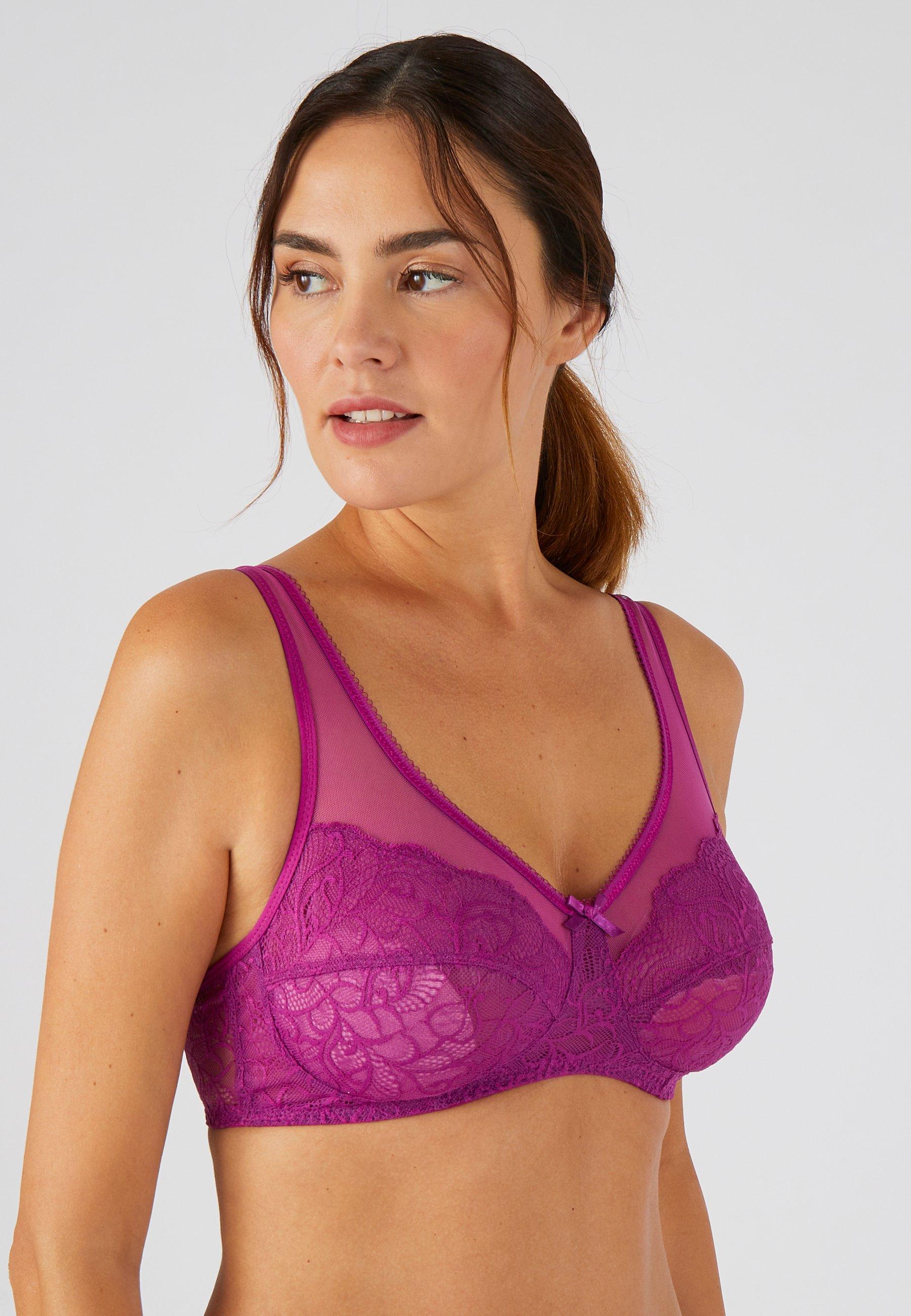 Image of Bh Ohne Bügel Mit Spitze. Damen Violett B/85