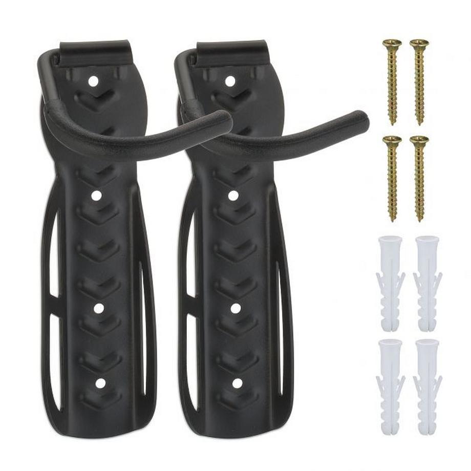 B2X  Support mural noir pour vélos - 2 pièces 