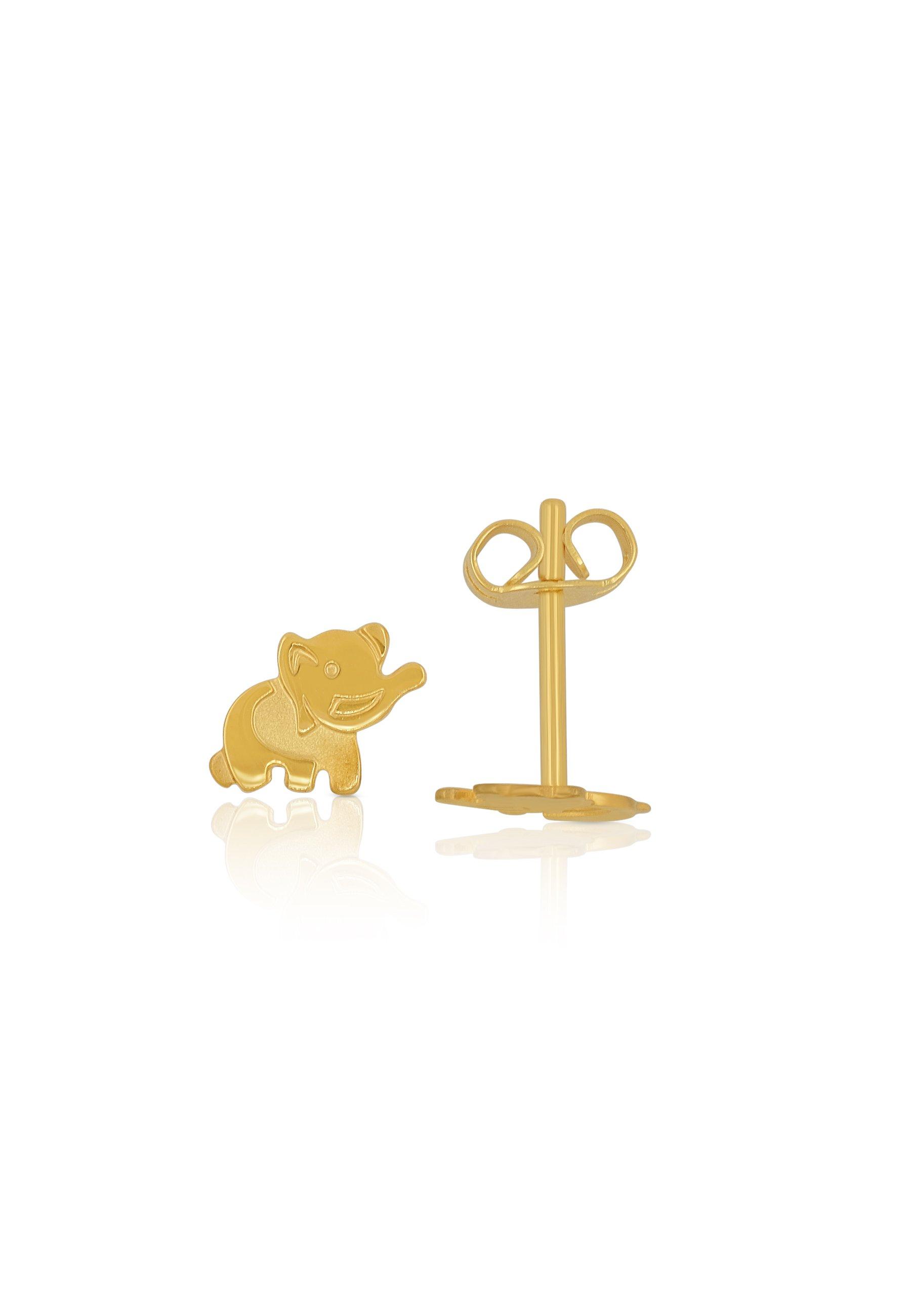 MUAU Schmuck  Ohrstecker Gelbgold 750, 6x8mm 