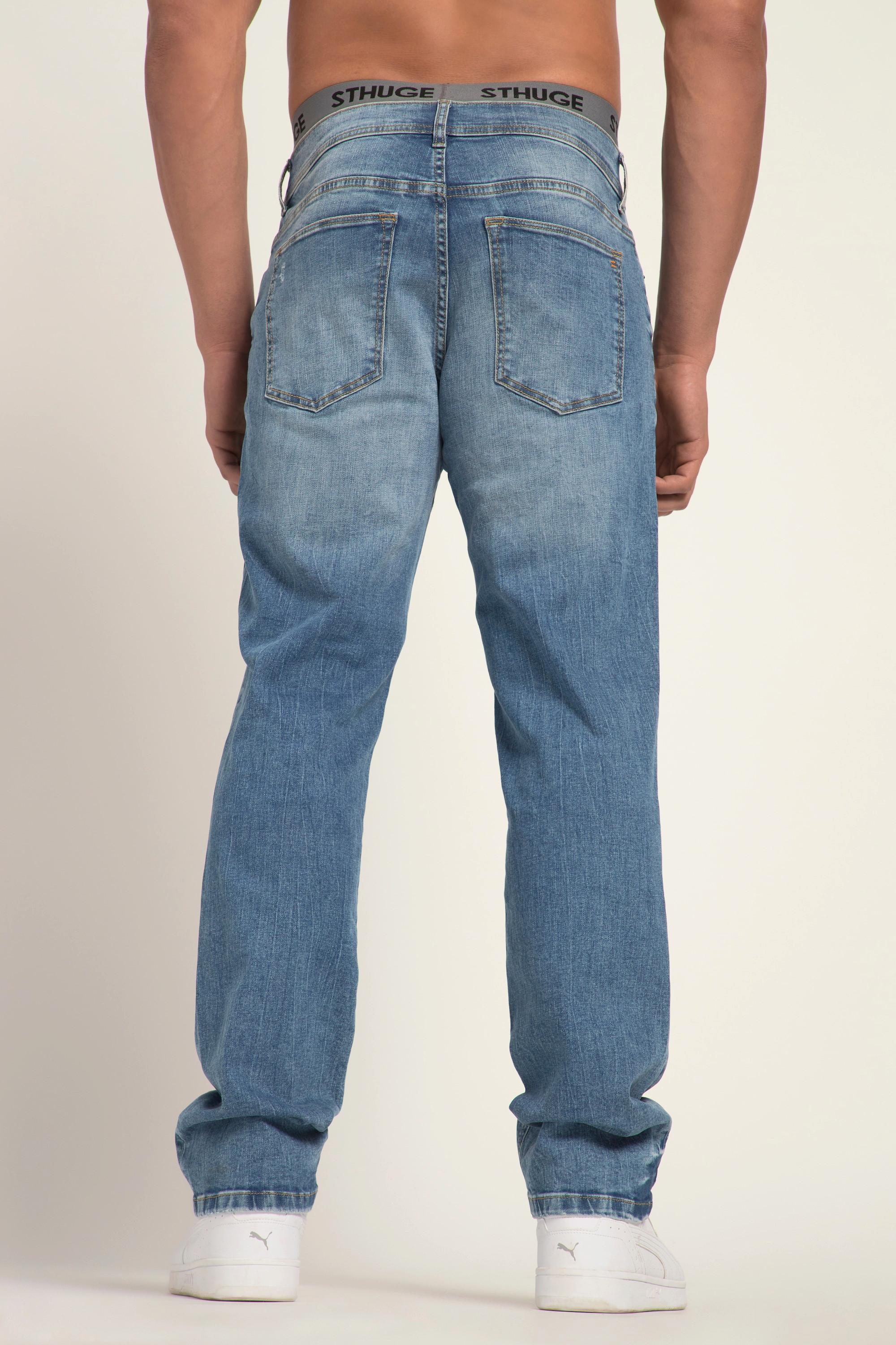 Sthuge  Jean FLEXLASTIC®, détails destroy, coupe Straight Fit 5 poches - jusqu'à la taille 70/35 