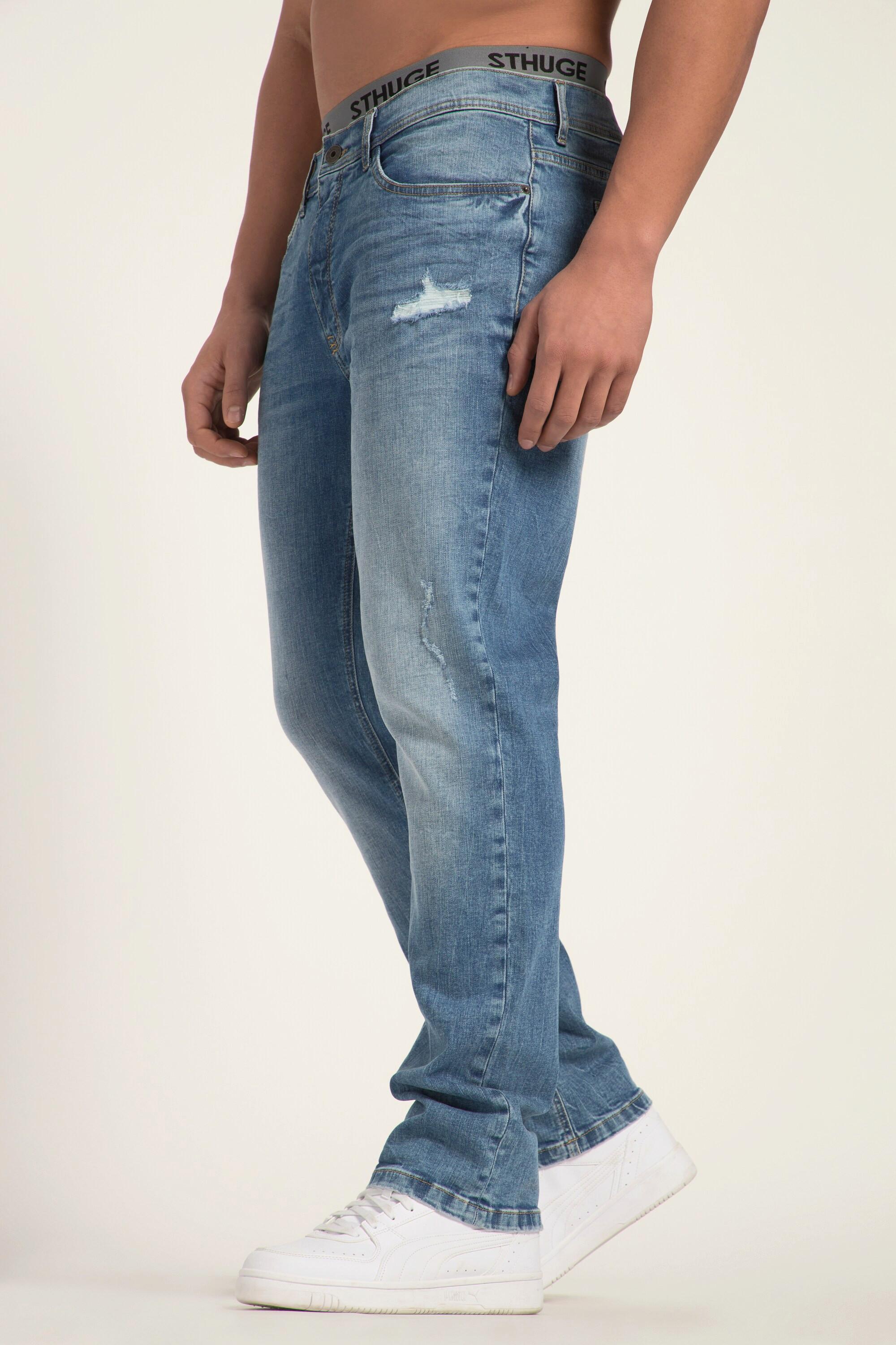 Sthuge  Jean FLEXLASTIC®, détails destroy, coupe Straight Fit 5 poches - jusqu'à la taille 70/35 