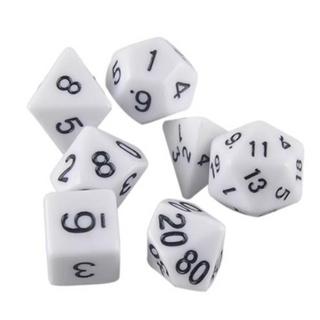 Gameloot  Lot de 7 dés pour Donjons et Dragons et autres jeux (Blanc) 