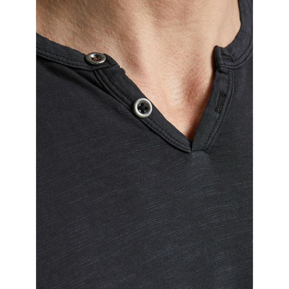 JACK & JONES T-shirt Col Fendu Manches Courtes  