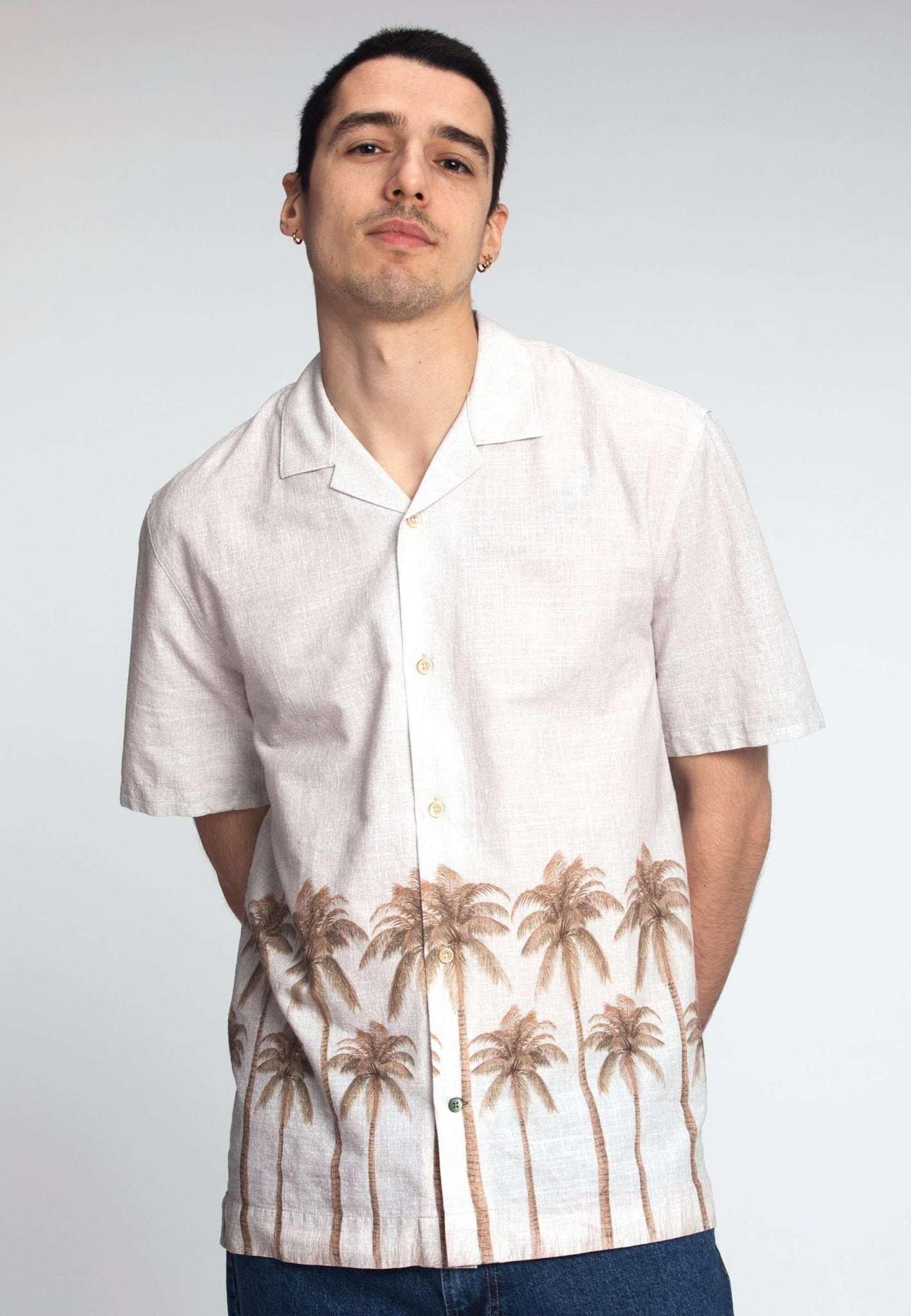 Image of Hemden Shirt Palm Print Unisex Beige S