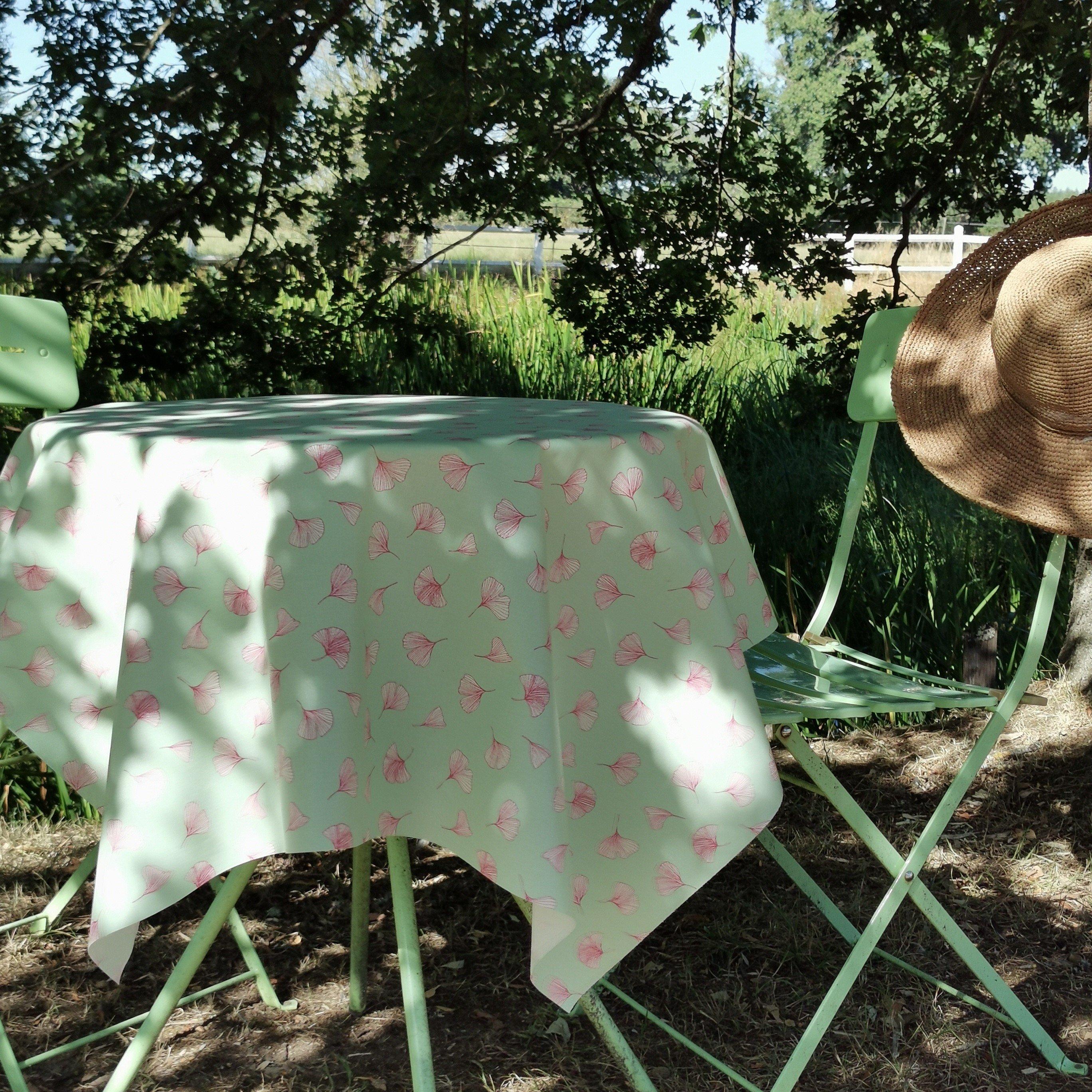 Fleur de Soleil Nappe enduite Ginkgo  