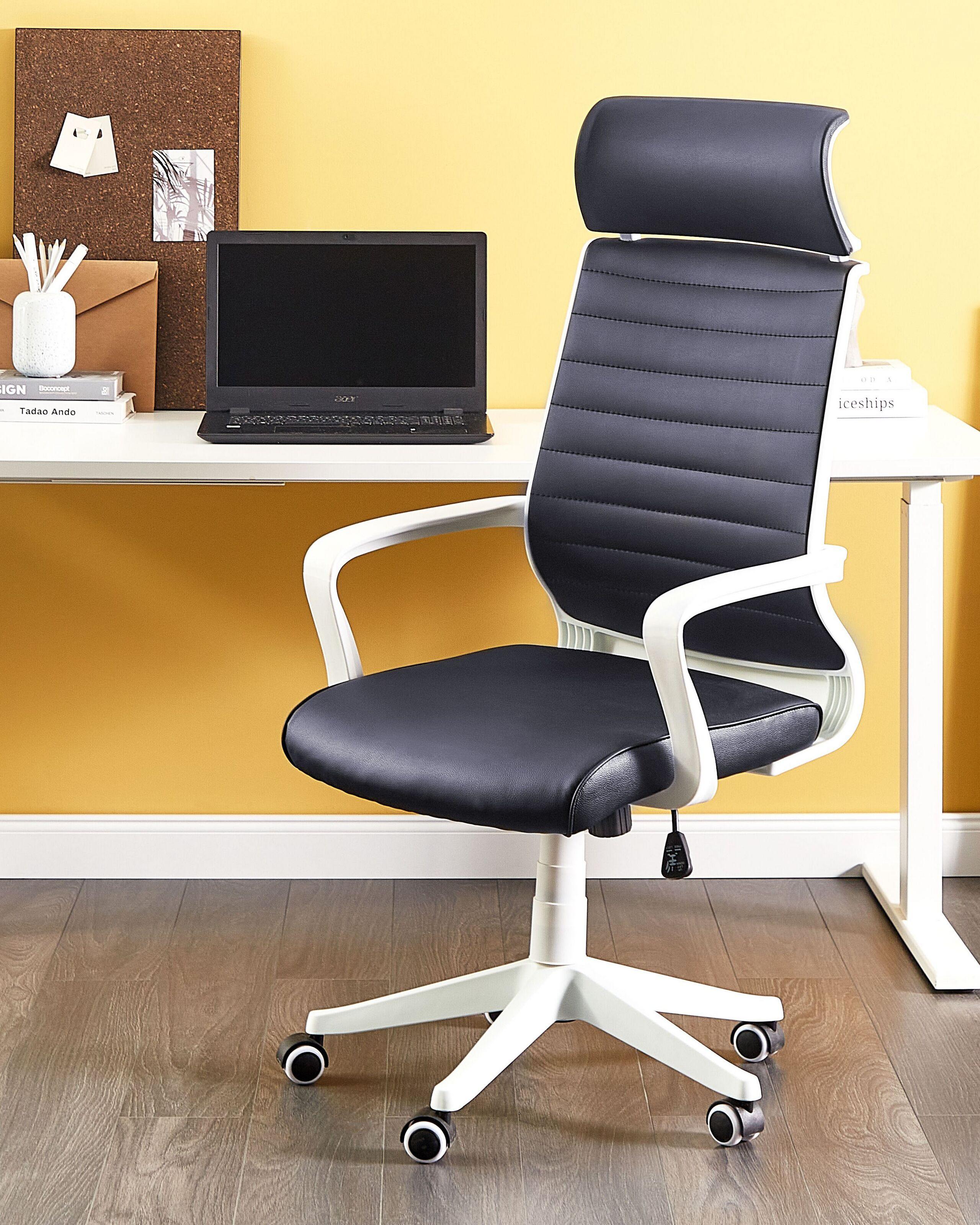 Beliani Chaise de bureau en Cuir PU Moderne LEADER  