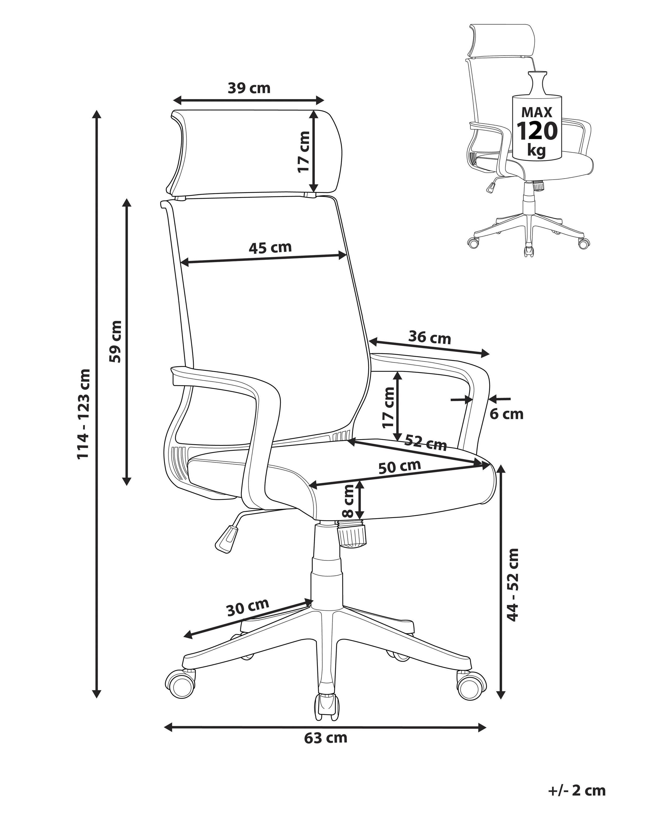 Beliani Chaise de bureau en Cuir PU Minimaliste LEADER  