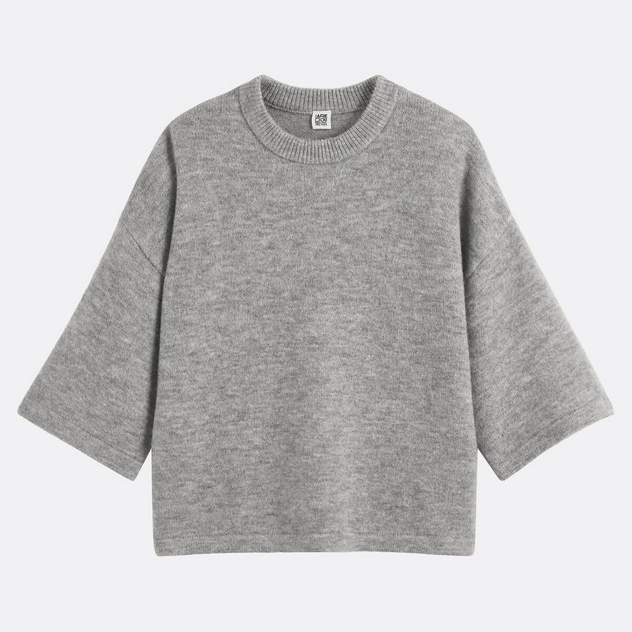 La Redoute Collections Locker sitzender Rundhals Grobstrick Pullover  