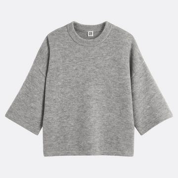 Locker sitzender Pullover mit Rundhalsausschnitt aus Grobstrick