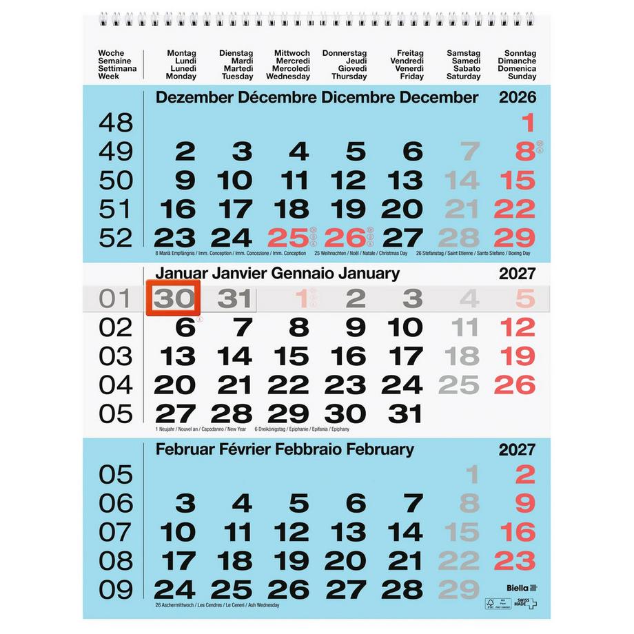 Biella 3-Monatskalender  