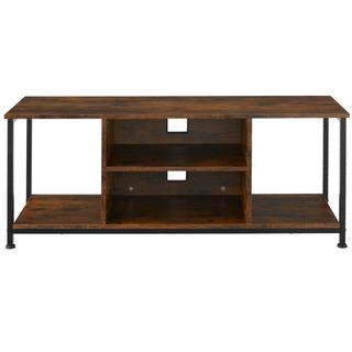 Tectake Meuble bas avec quatre compartiments ouverts et une étagère variable  