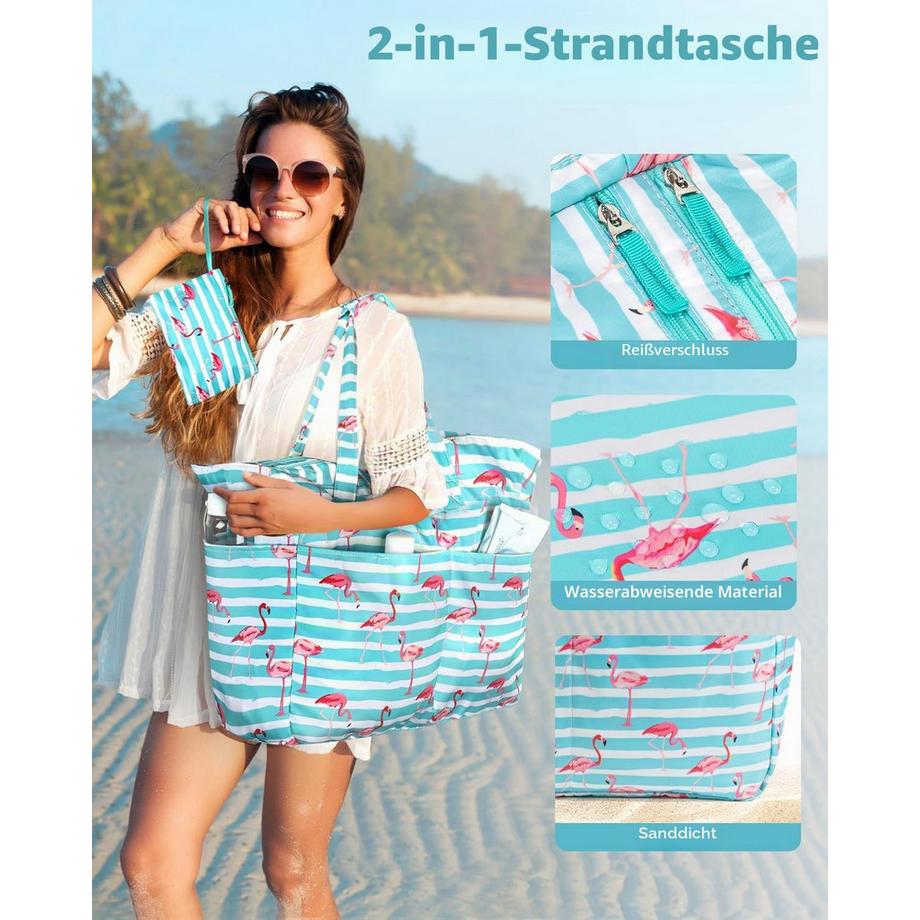 Only-bags.store Sac de plage avec fermeture éclair et compartiment humide  