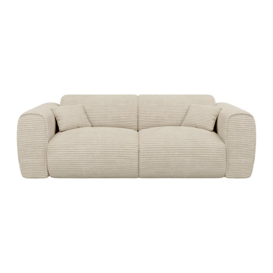 Vente-unique Sofa 3-Sitzer mit Matratze - Cord - Beige - POGNIA  
