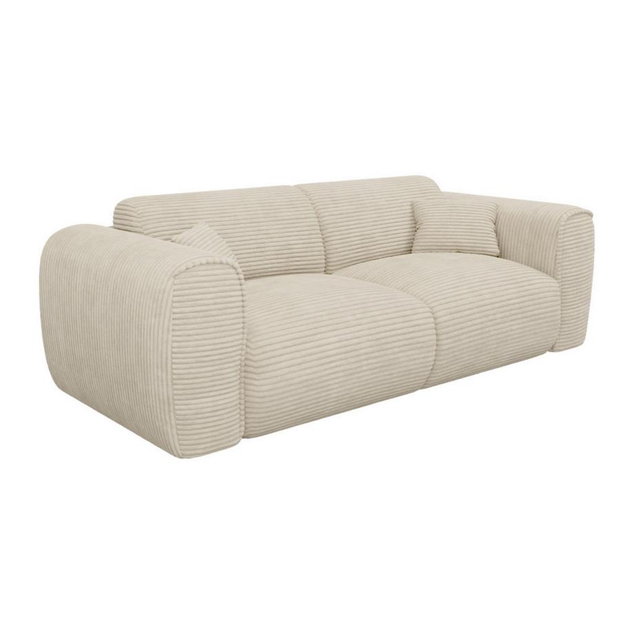 Vente-unique Sofa 3-Sitzer mit Matratze - Cord - Beige - POGNIA  