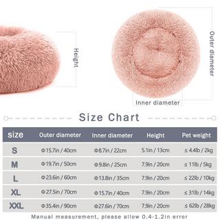Alopini  Hundebett Katzenbett Flauschiger runder Plüsch - Donut Kuscheliges Hundekissen Hundekorb Waschbar Mittlere und große Hunde, Katzen und andere Haustiere 