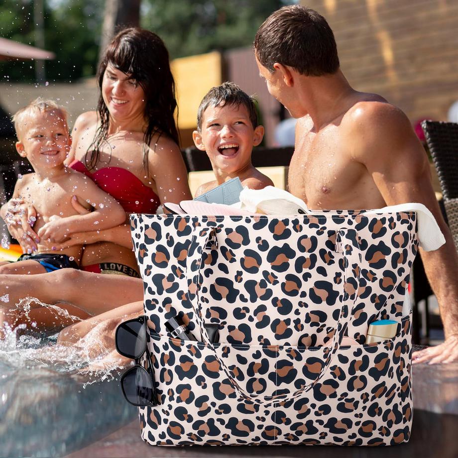 Only-bags.store Sac Shopper à Fermeture Éclair Imprimé Léopard  