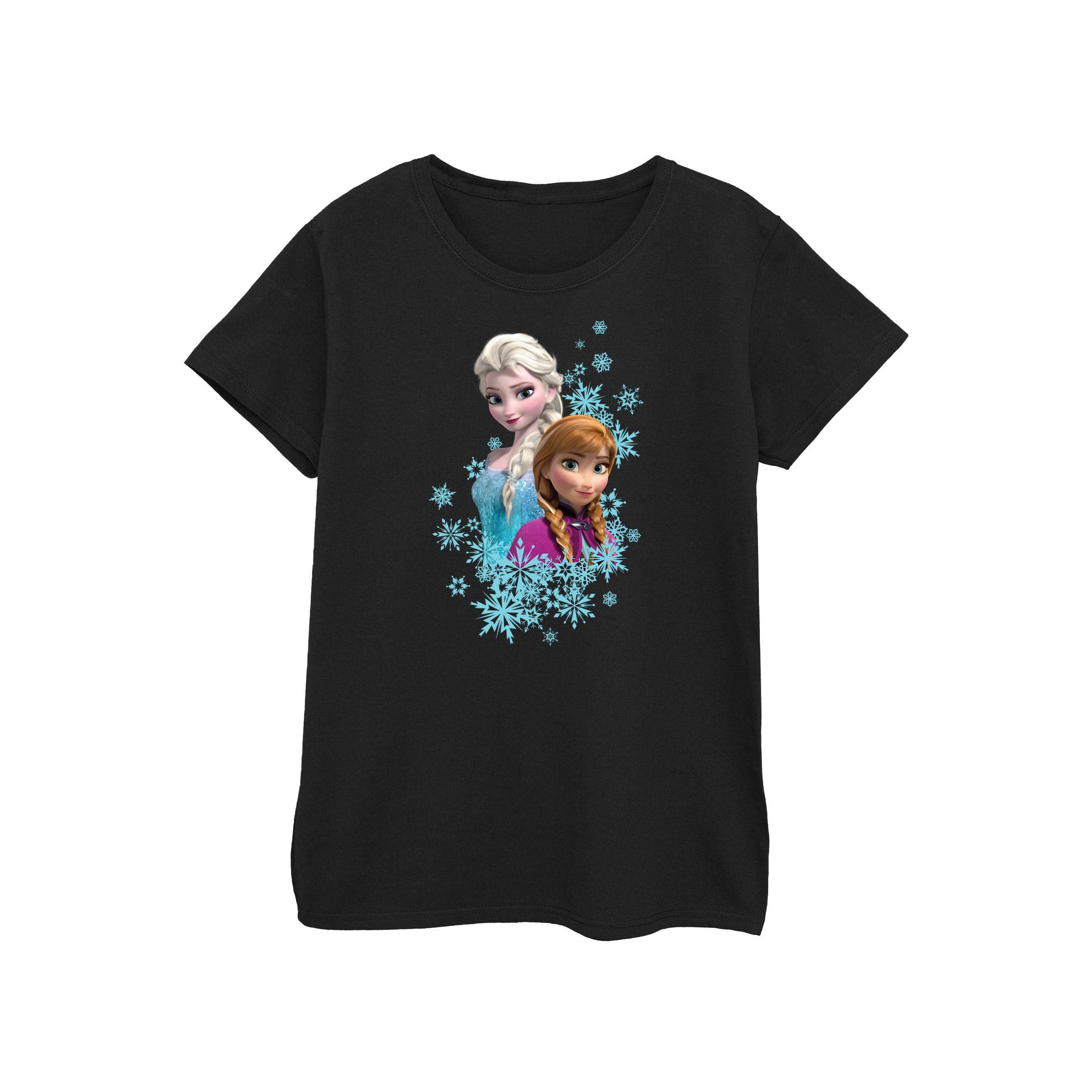 Image of Frozen Elsa And Anna Sisters Tshirt Damen Schwarz M