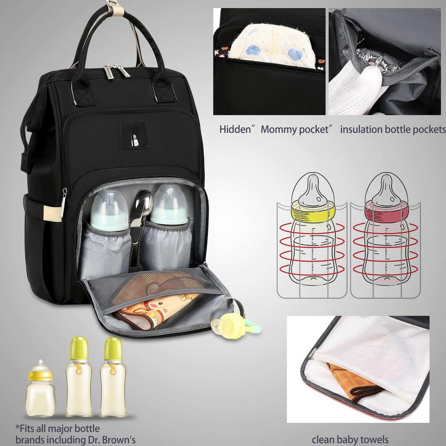 Only-bags.store  Wickelrucksack Wickeltasche Rucksack mit wasserdichtem 