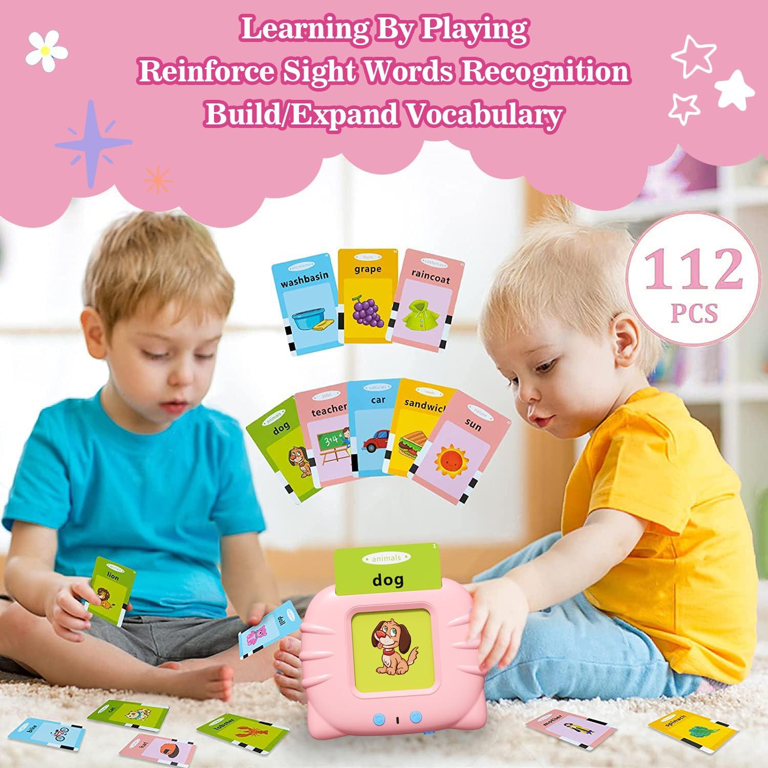 Activity-board  Sprechende Flash-Karten, Sprachtherapie Spielzeug für Kinder, Autismus Sensory Kleinkind Geschenke mit 112 sprechenden Flash-Karten 