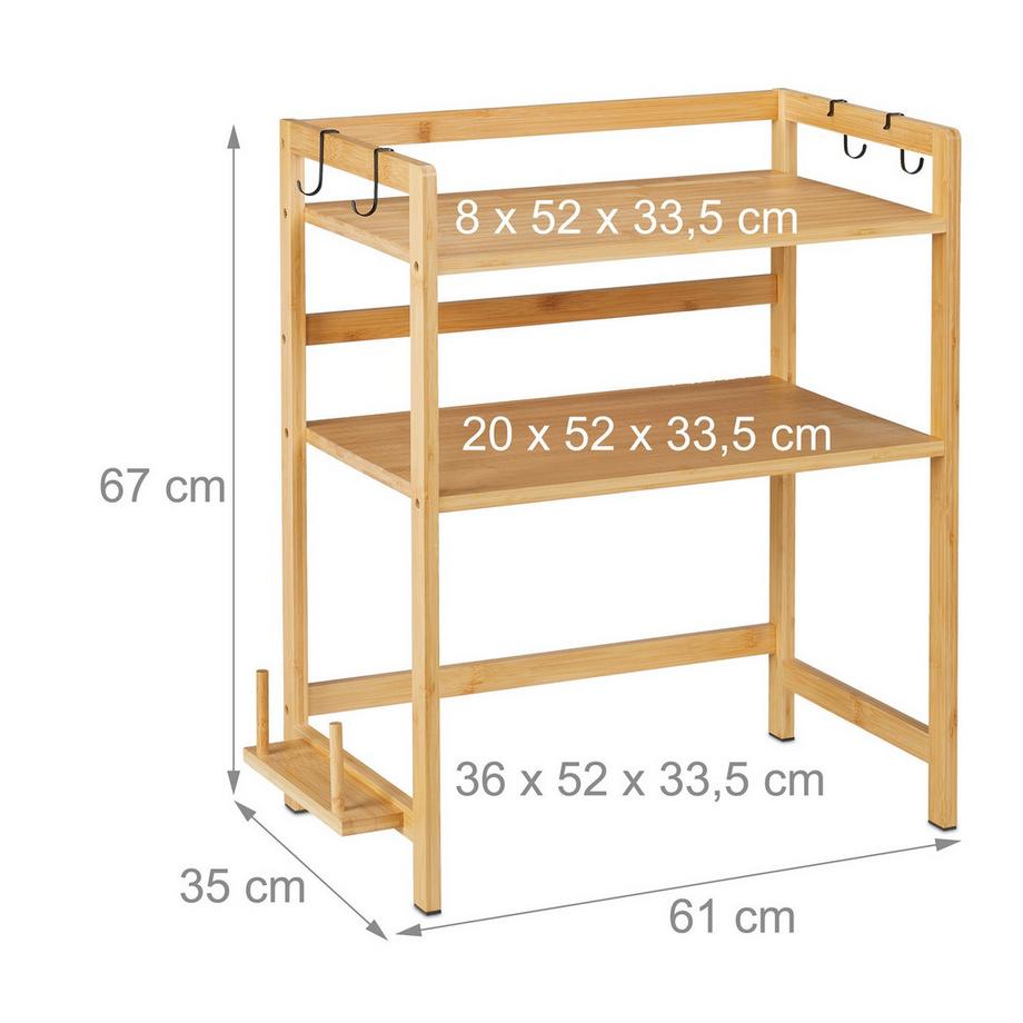 Northix Étagère à micro-ondes 2 niveaux  