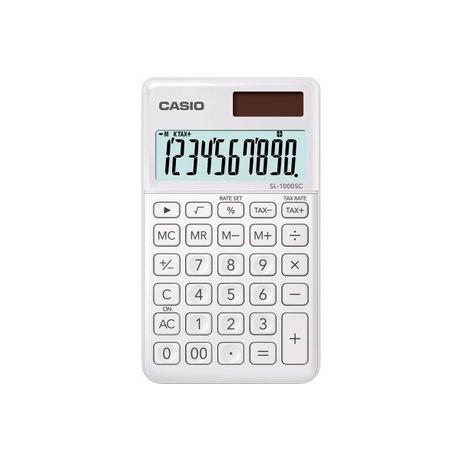 CASIO Casio SL-1000SC Calcolatrice tascabile Bianco Display (cifre): 10 a energia solare, a batteria (L x A x P) 71 x  