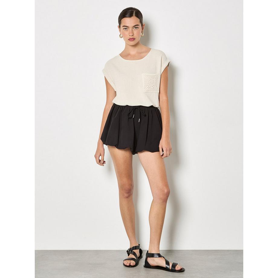 APRICOT T-shirt en lin mélangé avec poche au crochet  