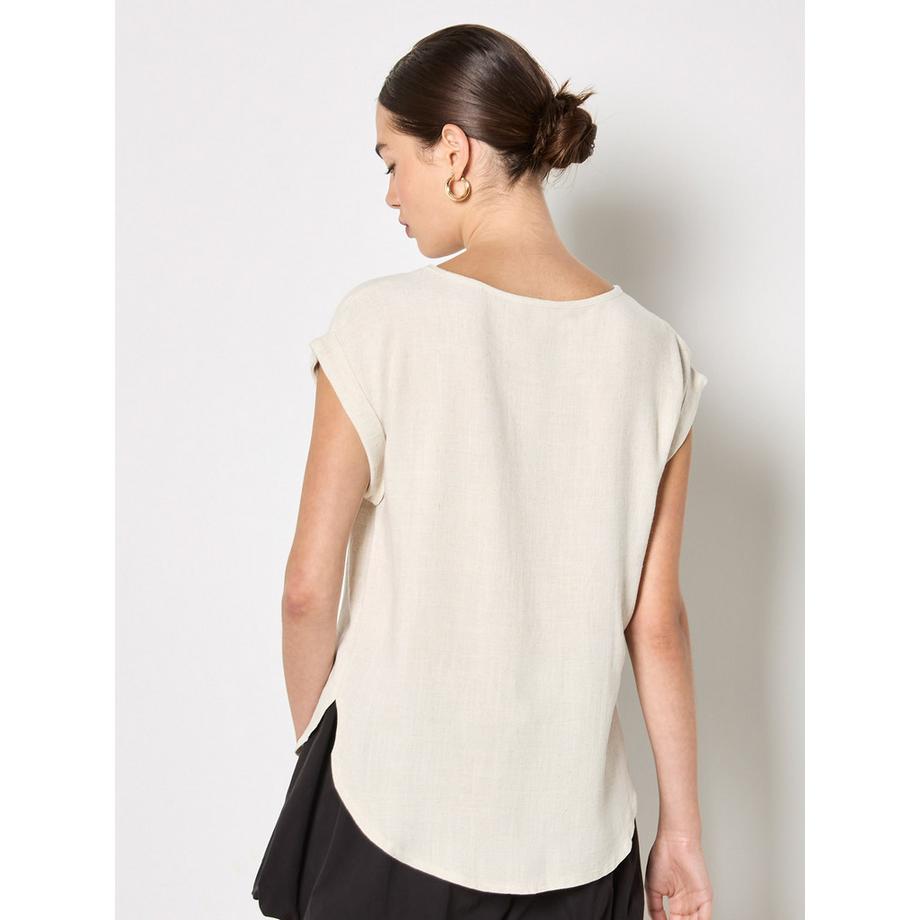 APRICOT T-shirt en lin mélangé avec poche au crochet  
