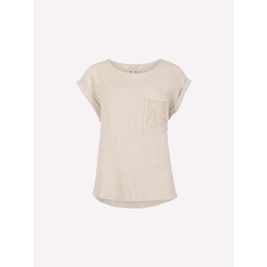 APRICOT T-shirt en lin mélangé avec poche au crochet  