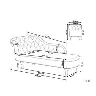 Beliani Chaise longue versione sinistra en Poliestere Glamour NIMES  